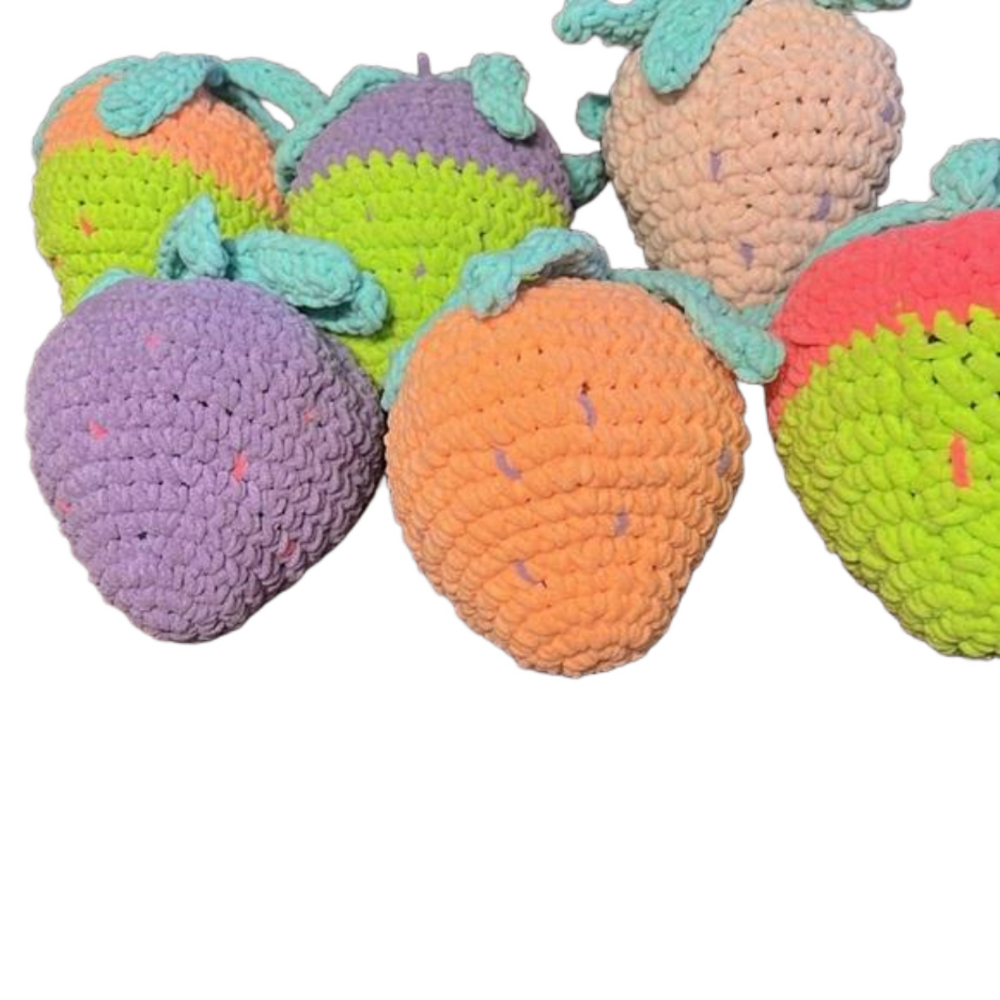 Crochet Strawberries Various Colors Available - Picture 2 of 3